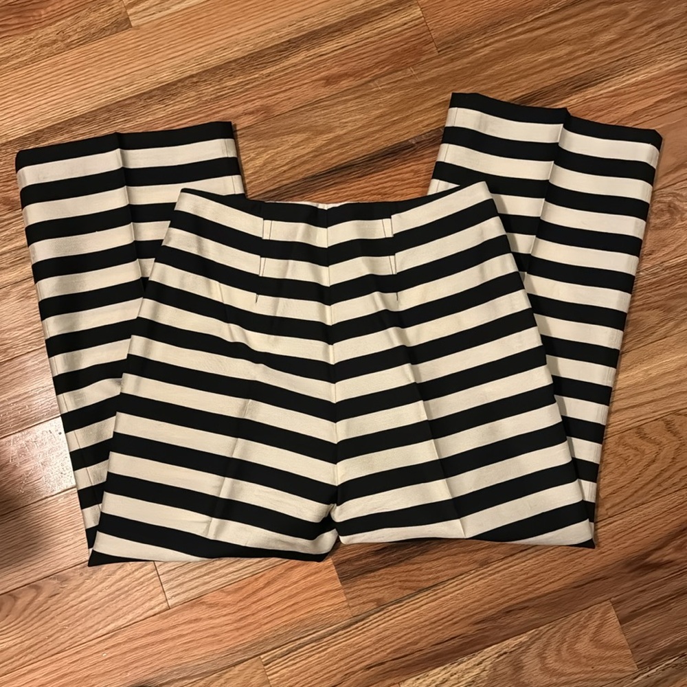 SEVENTY Sergio Tegon Cream/Black Stripe Women Pants sz 8 - Picture 5 of 7